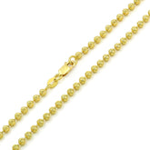 14K Yellow Gold 3mm Ball Bead Moon Cut Chain